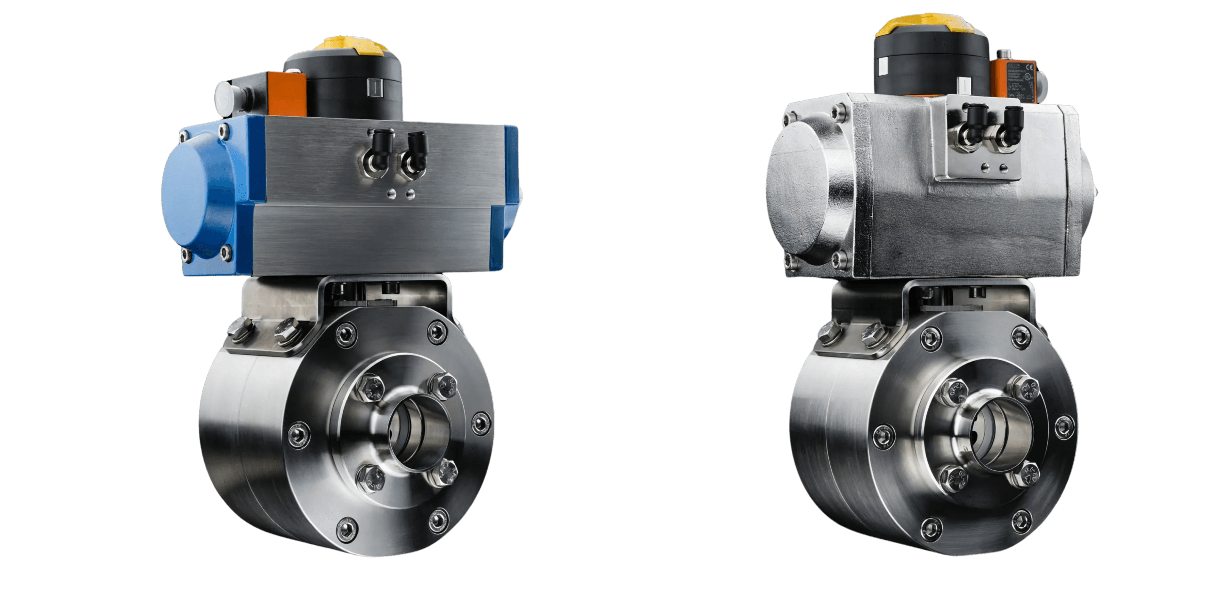 Actuated ball valves with pneumatic actuators